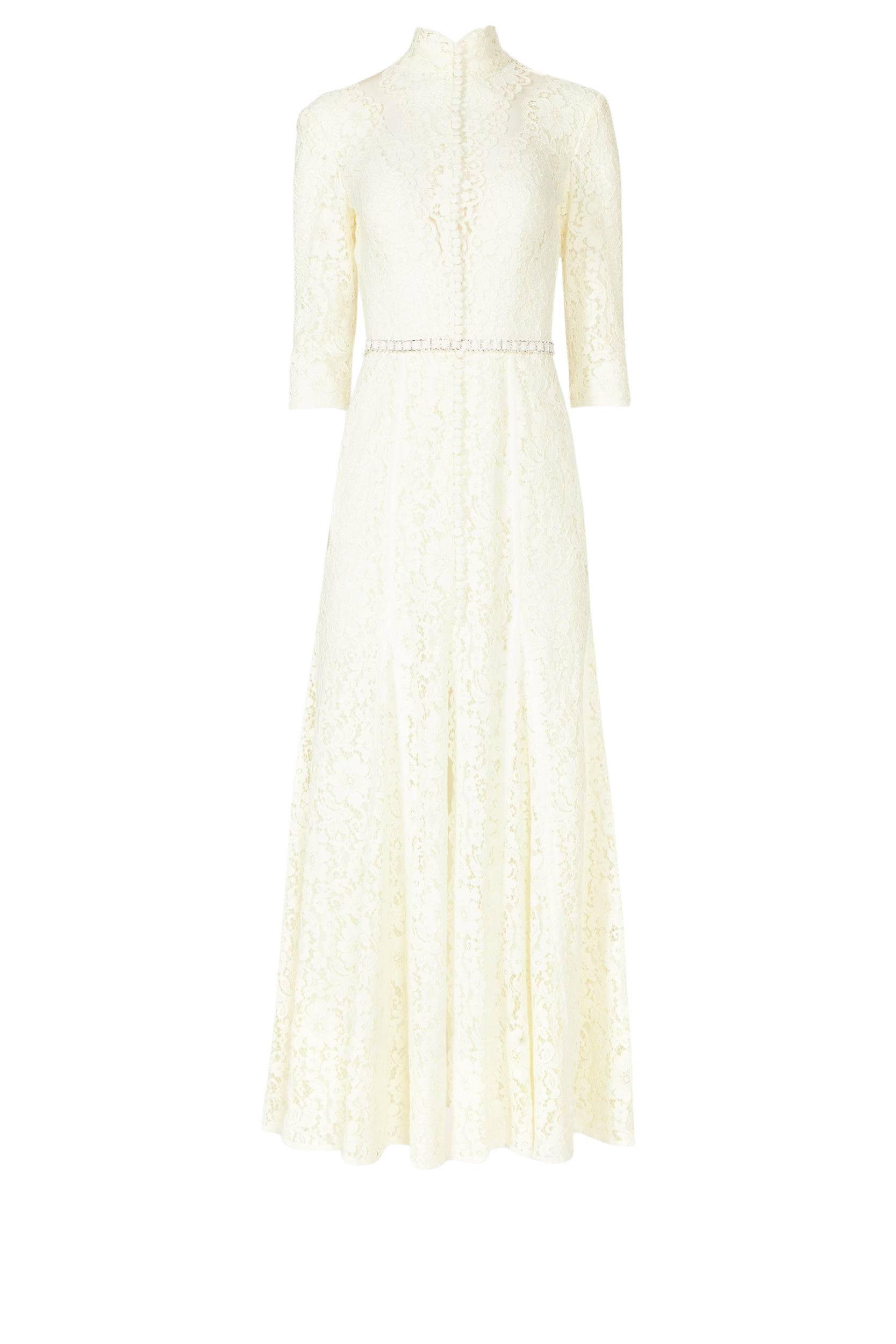 Costarellos Junia Corded Lace Gown