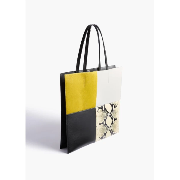 Khaite Piper Patchwork Tote - Khaite Totes & Top-Handle Bags - The Lotus Tote Bag - Shop at Luxury Shoes 