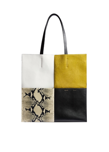 Khaite Piper Patchwork Tote - Khaite Totes & Top-Handle Bags - The Lotus Tote Bag - Shop at Luxury Shoes 