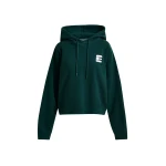 Essentiel Antwerp Khaki and white oversized cotton hoodie with "fearless"-print - Essentiel Antwerp Hoodies - Colorful Belgian Design - Shop at Luxury Shoes 