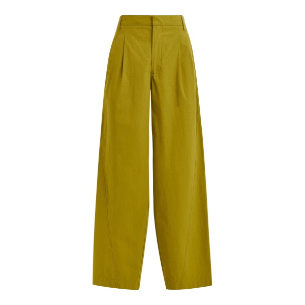 Essentiel Antwerp Khaki tapered-leg pants - Essentiel Antwerp Pants - Colorful Belgian Design - Shop at Luxury Shoes 