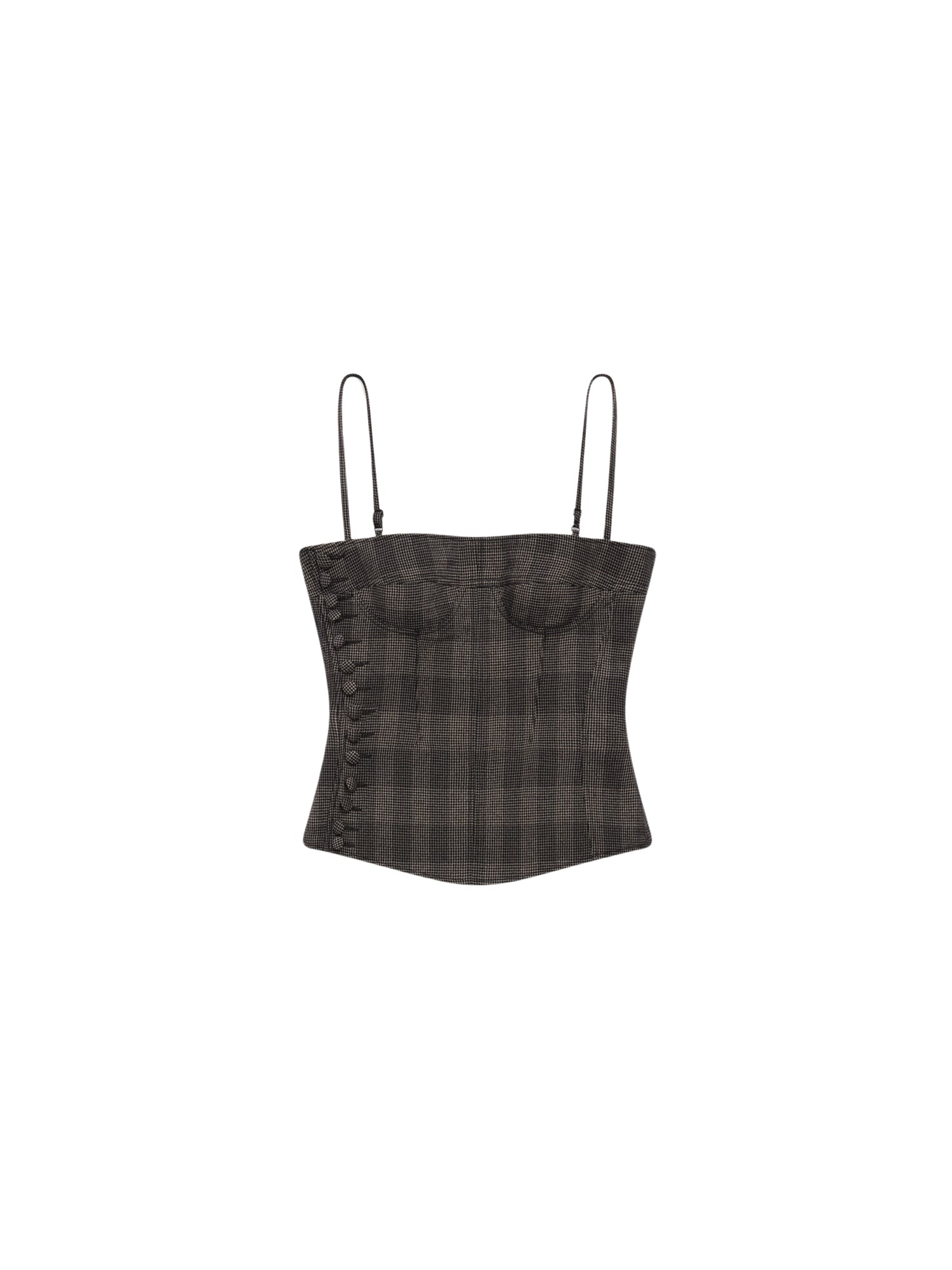 knwls Jett Bustier Glen Check Top