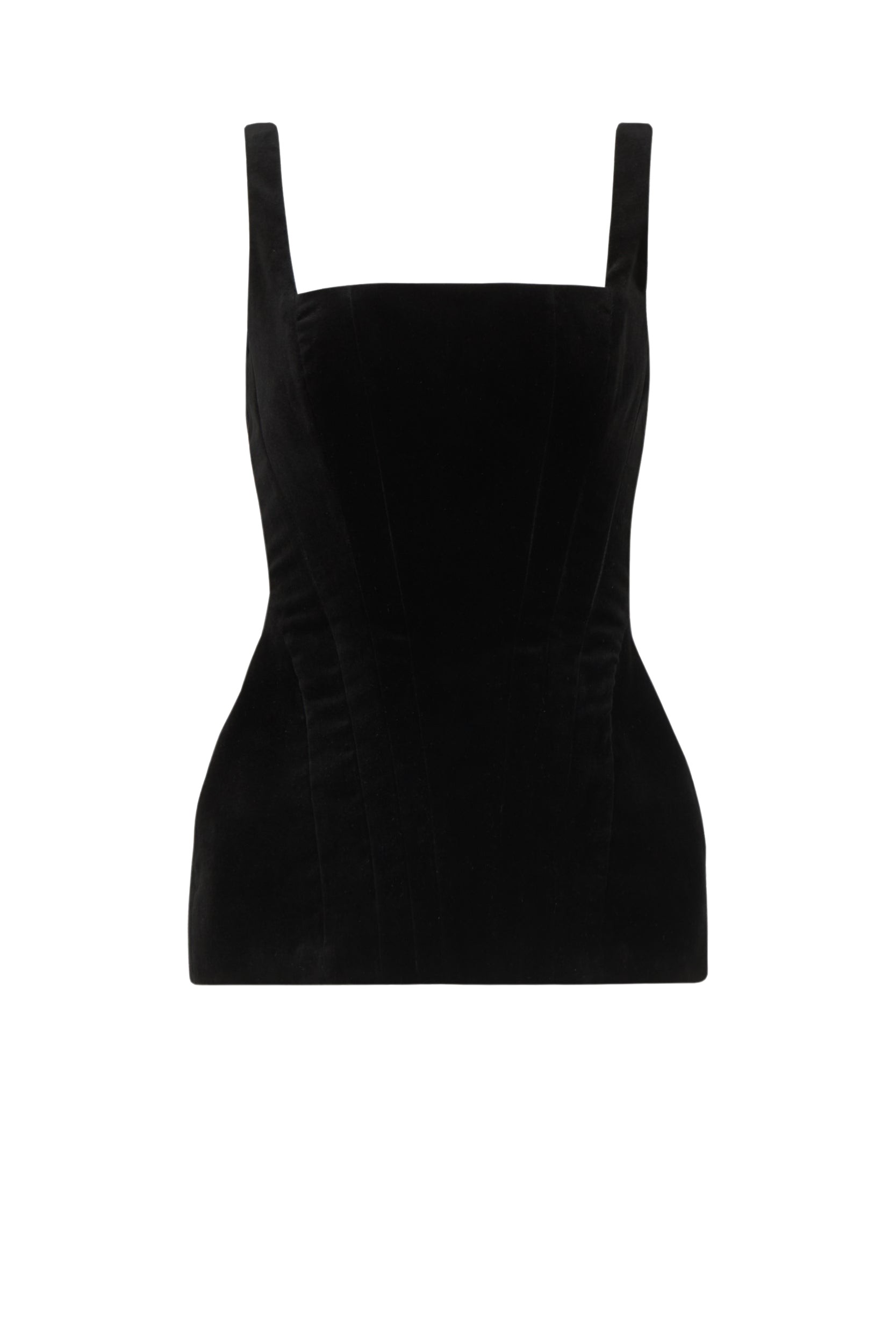 Costarellos Leeren Velvet Boned Bustier Top