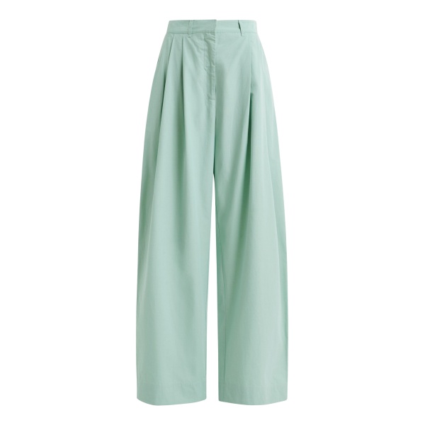 Essentiel Antwerp Light blue cotton wide-leg pants - Essentiel Antwerp Pants - Colorful Belgian Design - Shop at Luxury Shoes 