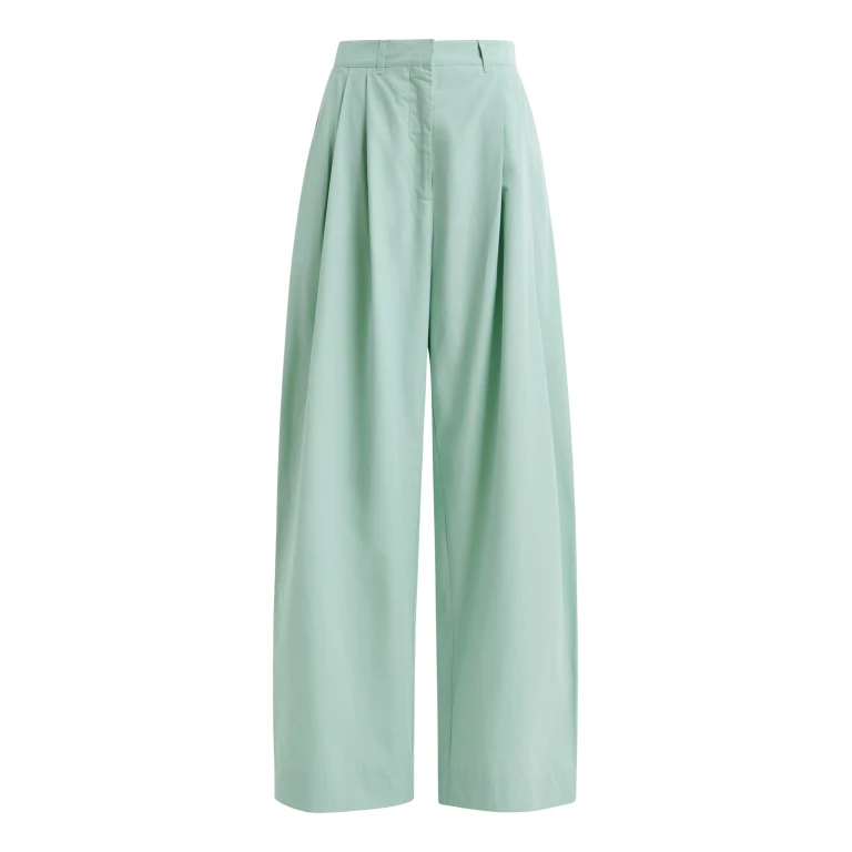 Essentiel Antwerp Light blue cotton wide-leg pants - Essentiel Antwerp Pants - Colorful Belgian Design - Shop at Luxury Shoes 