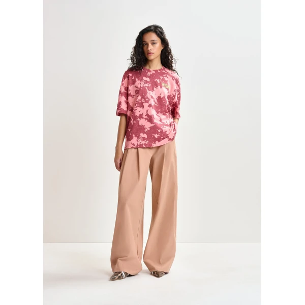 Essentiel Antwerp Light brown cotton wide-leg pants - Essentiel Antwerp Pants - Colorful Belgian Design - Shop at Luxury Shoes 