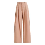 Essentiel Antwerp Light brown cotton wide-leg pants - Essentiel Antwerp Pants - Colorful Belgian Design - Shop at Luxury Shoes 