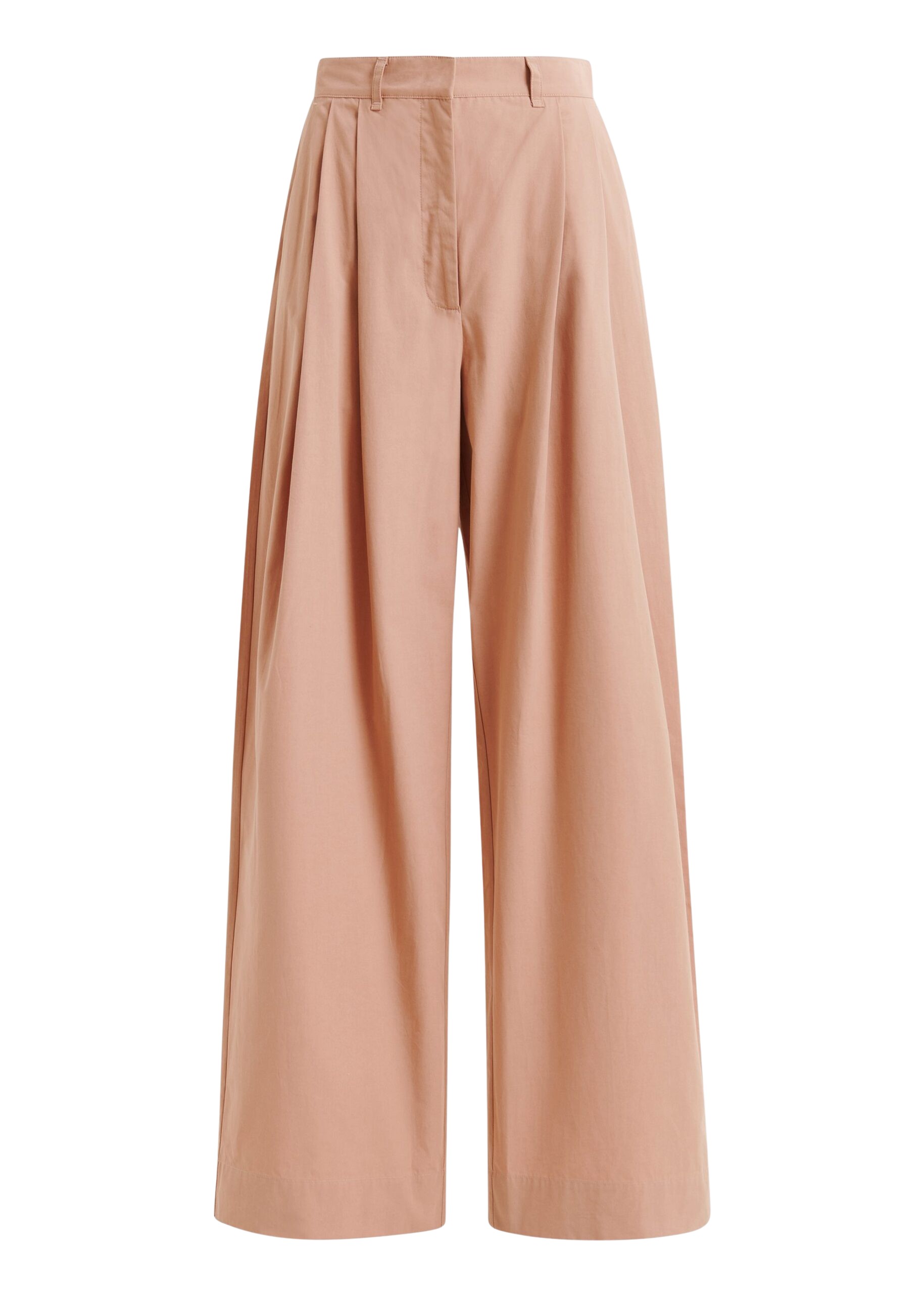 Essentiel Antwerp Light brown cotton wide-leg pants - Essentiel Antwerp Pants - Colorful Belgian Design - Shop at Luxury Shoes 