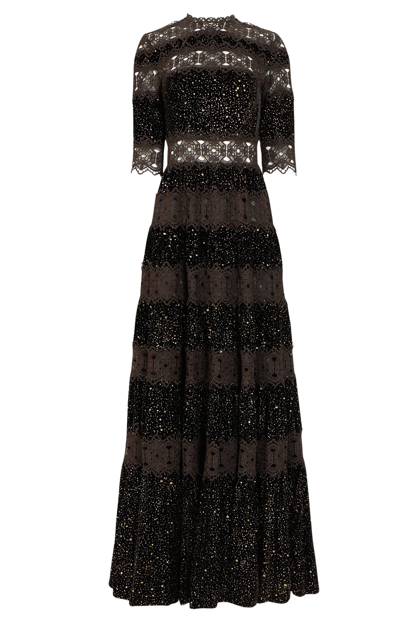 Costarellos Lissie Silk Velvet Gown