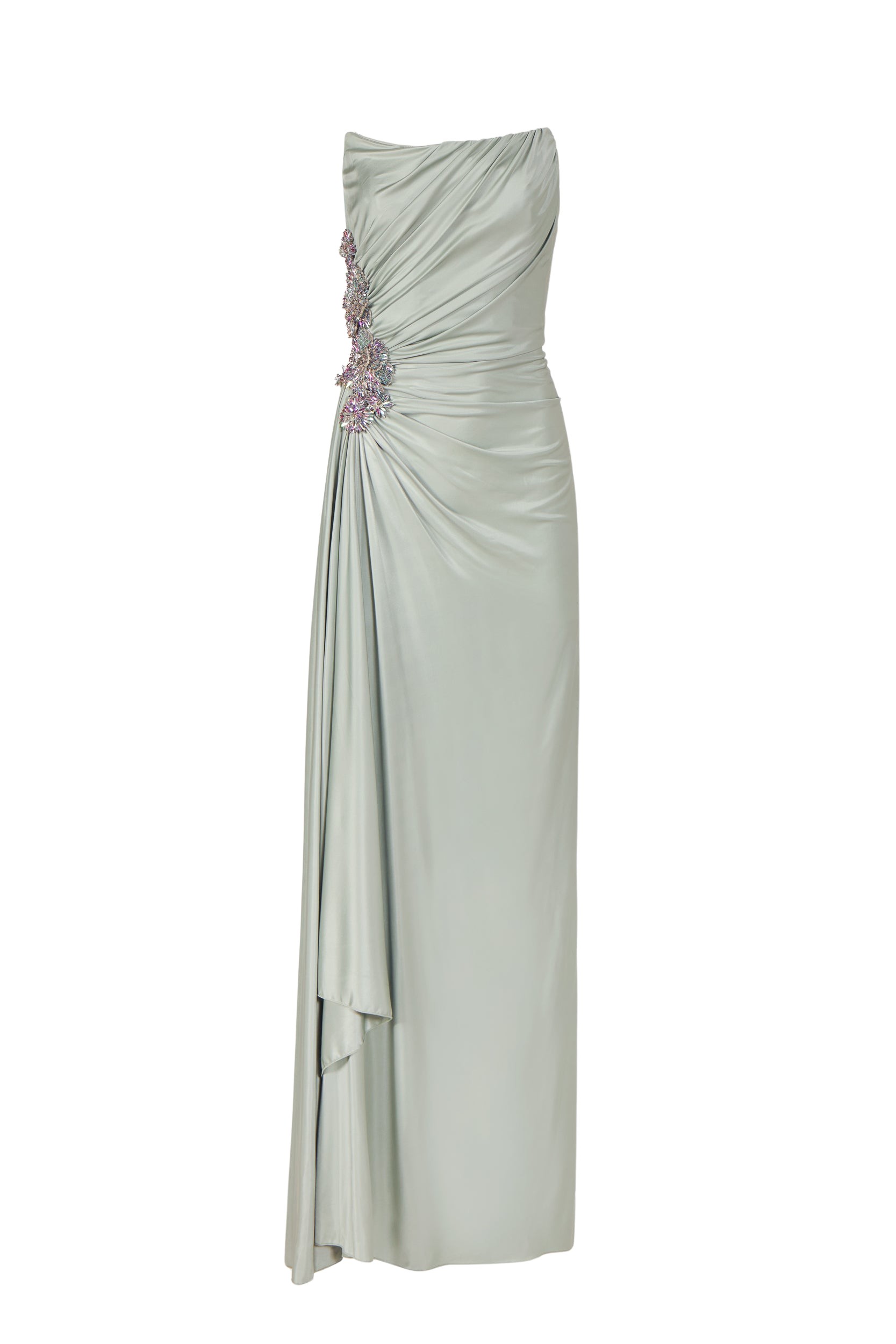 Costarellos Lorinne Jersey Crystal Gown