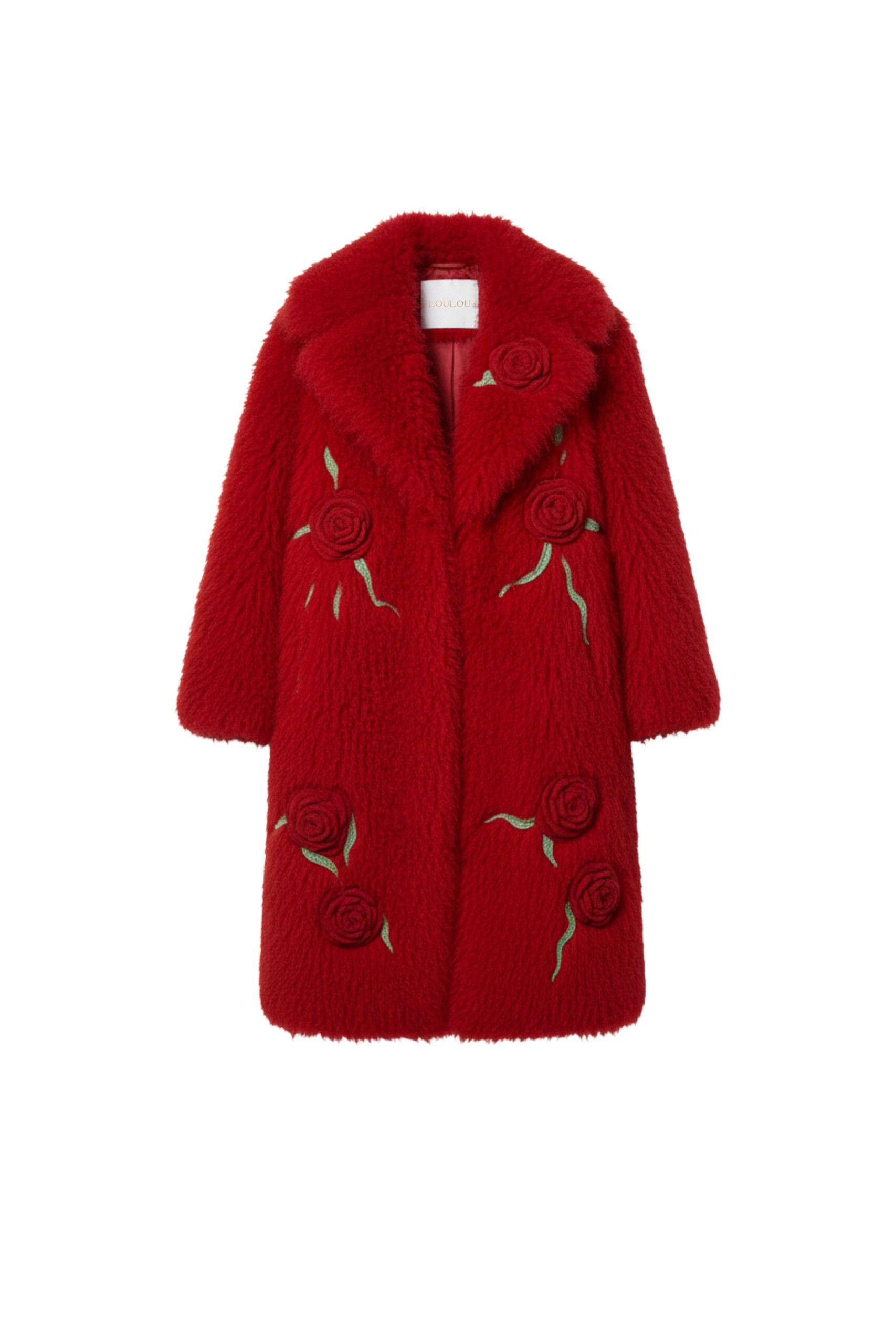 Loulou The Brand Shearling Coat In Red