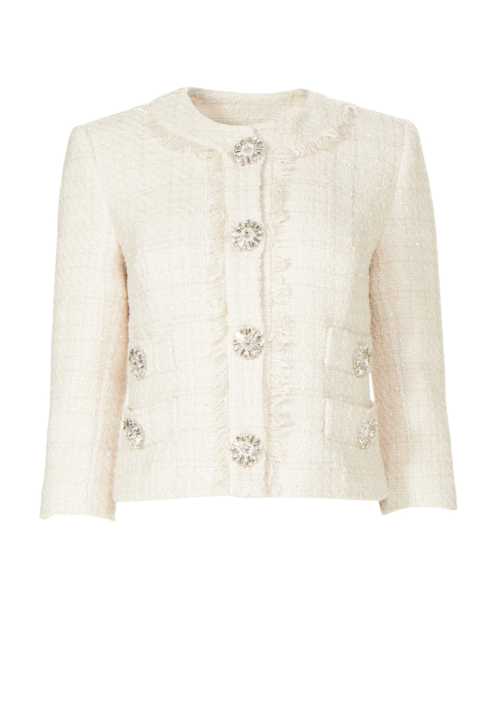 Costarellos Macie Lurex Tweed Cropped Jacket