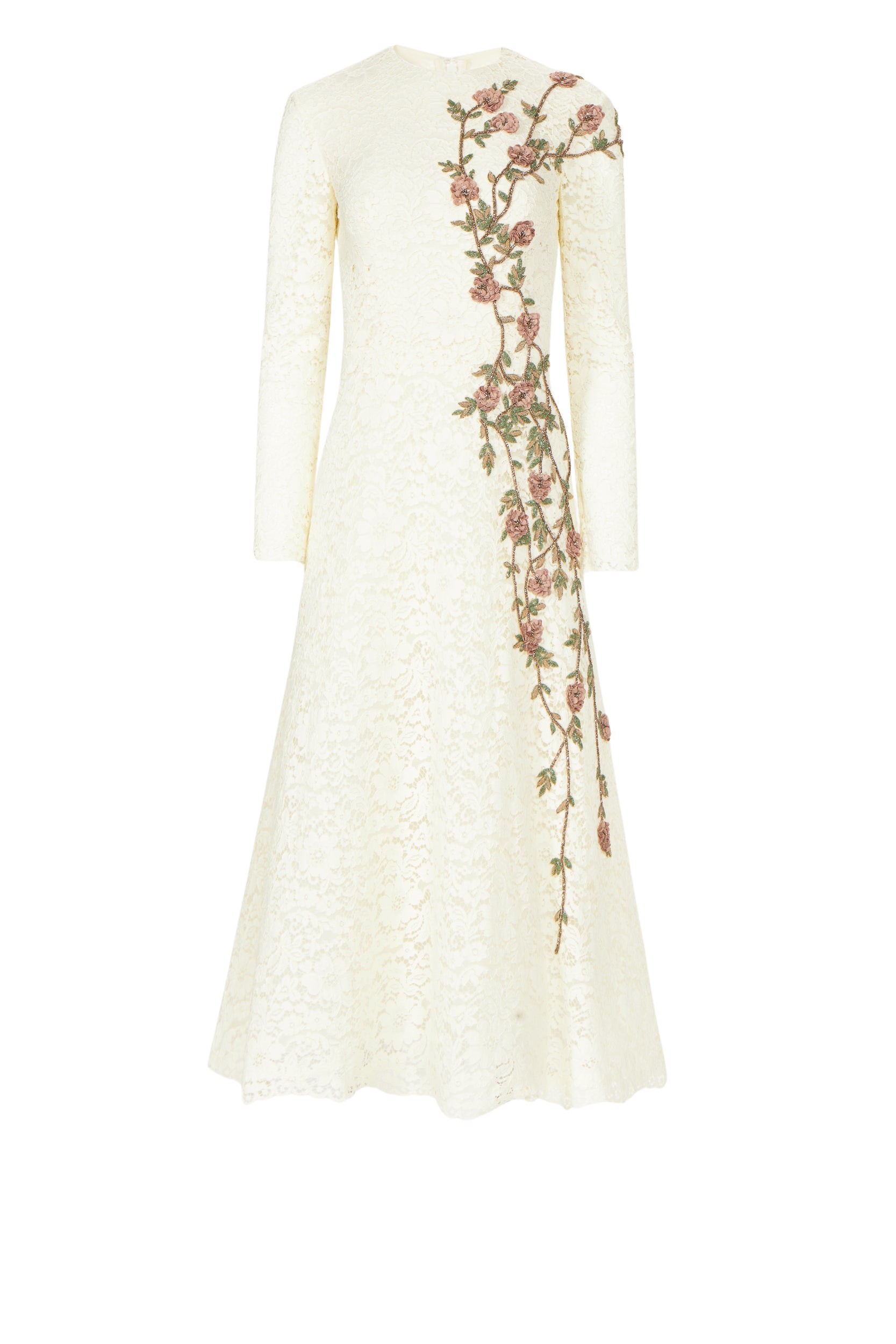 Costarellos Marlena Cotton Corded Lace A-line Dress