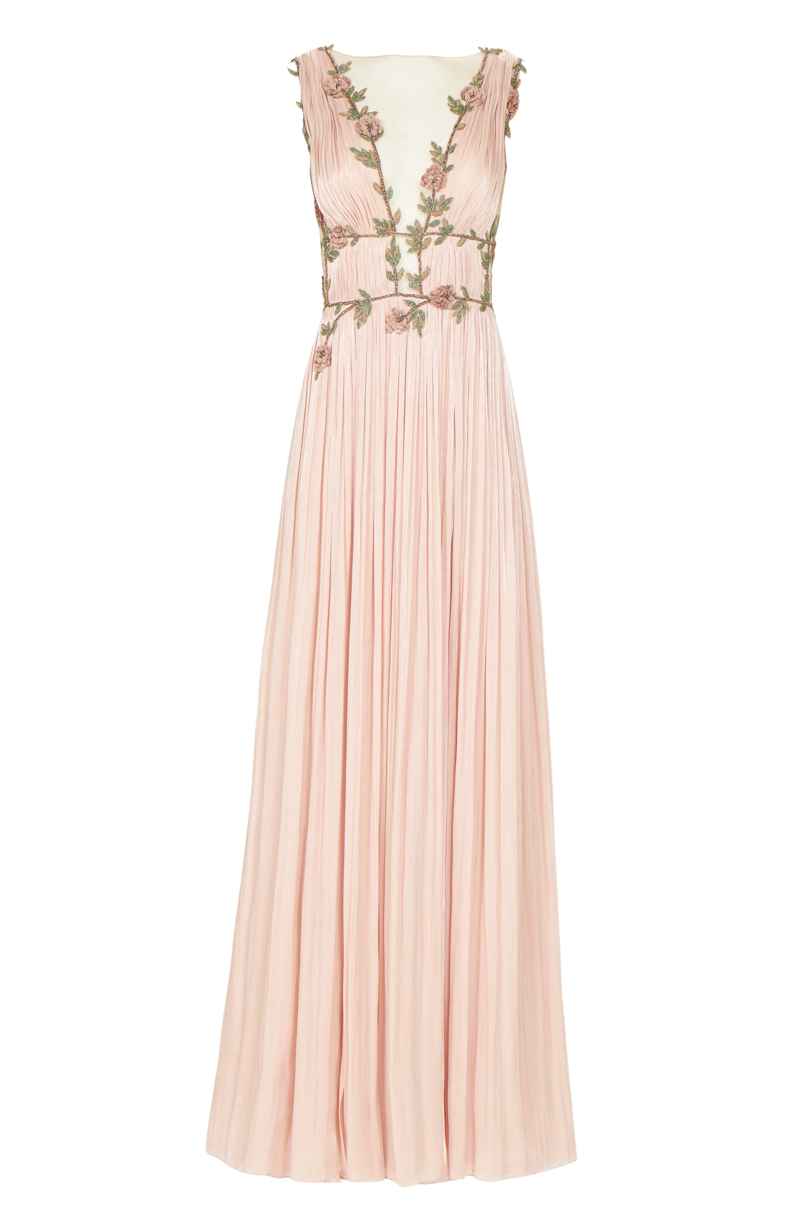 Costarellos Nalina Lurex Georgette Draped Gown