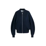 Essentiel Antwerp Navy oversized wool bomber jacket - Essentiel Antwerp Jackets - Colorful Belgian Design - Shop at Luxury Shoes 