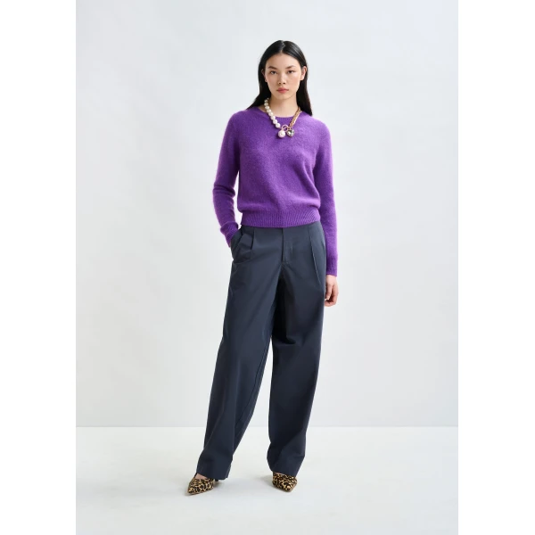 Essentiel Antwerp Navy tapered-leg pants - Essentiel Antwerp Pants - Colorful Belgian Design - Shop at Luxury Shoes 
