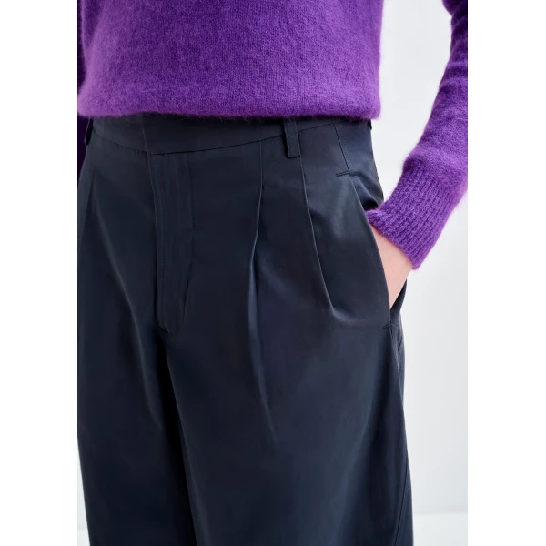 Essentiel Antwerp Navy tapered-leg pants - Essentiel Antwerp Pants - Colorful Belgian Design - Shop at Luxury Shoes 
