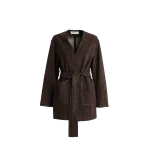 Nour Hammour Jackets Color | Anika Velvety Suede Wrap luxury leather Jackets from Luxury Shoes 
