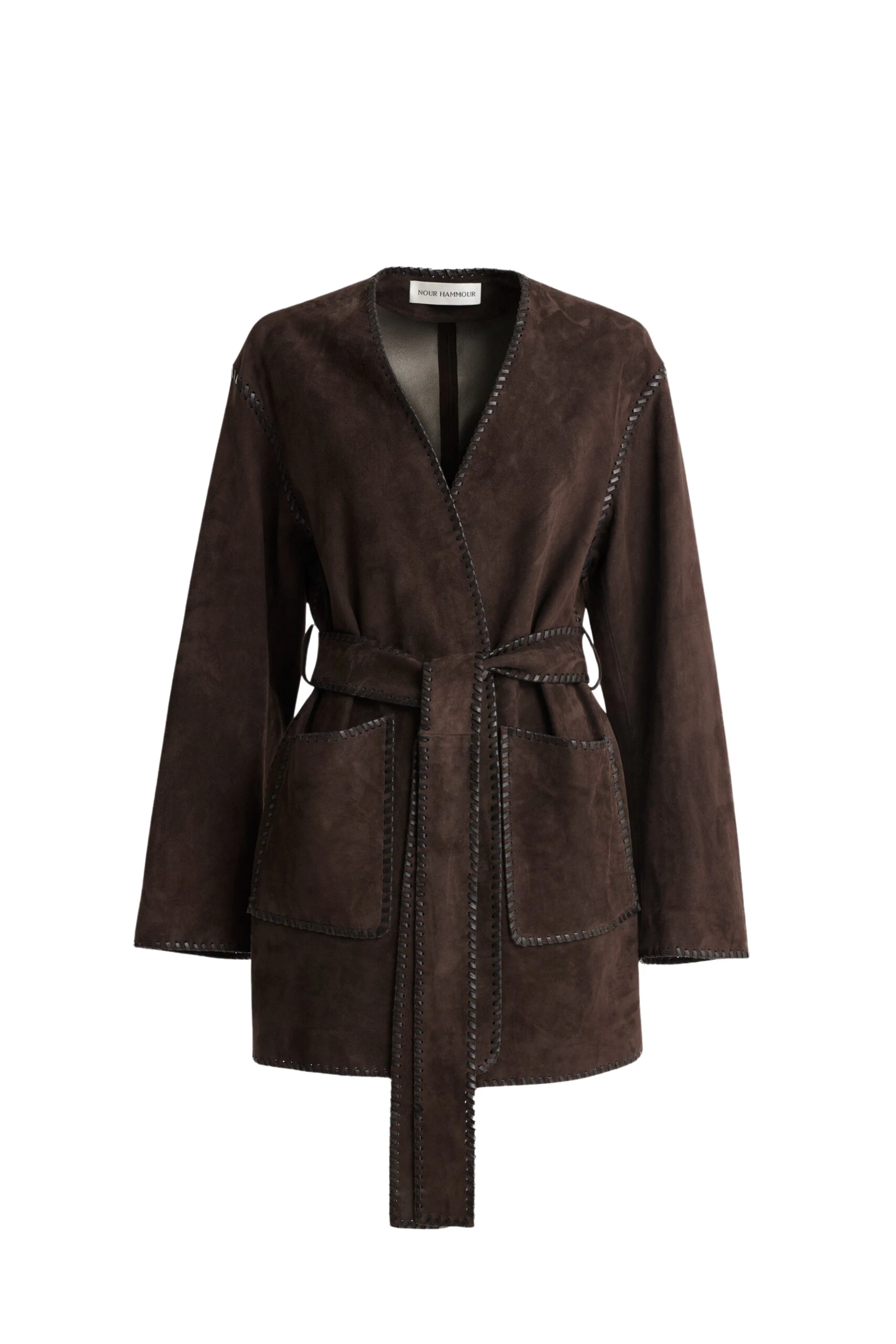 Nour-Hammour-Anika-Velvety-Suede-Wrap-scaled38352_nobg Nour Hammour Jackets Color | Anika Velvety Suede Wrap luxury leather Jackets from Luxury Shoes