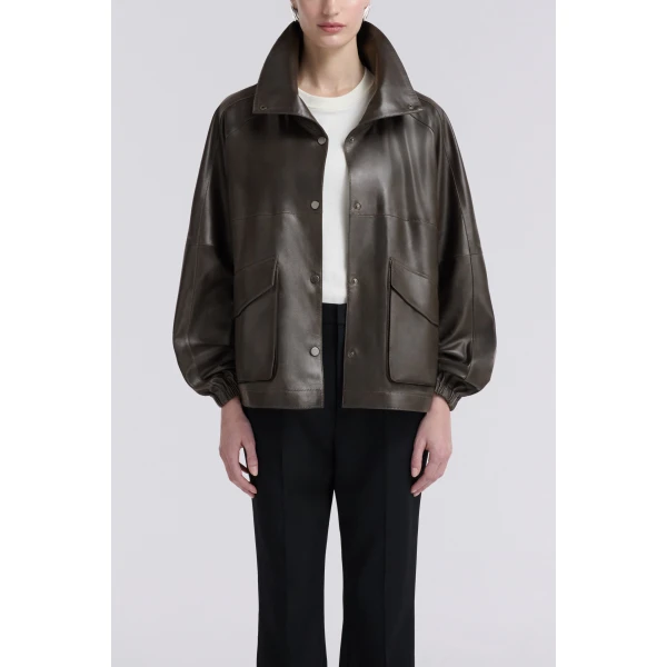 Nour Hammour Jackets Color | Anorak Light Leather Windbreaker Jacket luxury leather Jackets from Luxury Shoes 