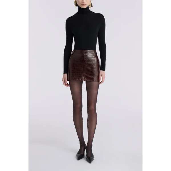 Nour Hammour Skirts Color | Avery Ultra Mini Leather Skirt luxury leather Skirts from Luxury Shoes 
