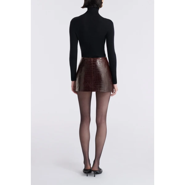 Nour Hammour Skirts Color | Avery Ultra Mini Leather Skirt luxury leather Skirts from Luxury Shoes 