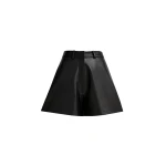 Nour Hammour Short Color | Barrel Short Curved Leather Bermudas luxury leather Short from Luxury Shoes 