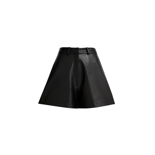 Nour Hammour Short Color | Barrel Short Curved Leather Bermudas luxury leather Short from Luxury Shoes 