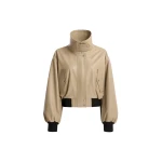 Nour Hammour Jackets Color | Briar Cropped Bomber Jacket luxury leather Jackets from Luxury Shoes 