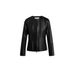 Nour Hammour Jackets Color | Classic Polished Leather Jacket luxury leather Jackets from Luxury Shoes 