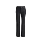 Nour Hammour Pants Color | Flare Stretch Leather Pants luxury leather Pants from Luxury Shoes 