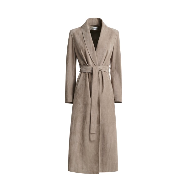 Nour Hammour Coats Color | Gallery Refined Suede Coat luxury leather Coats from Luxury Shoes 