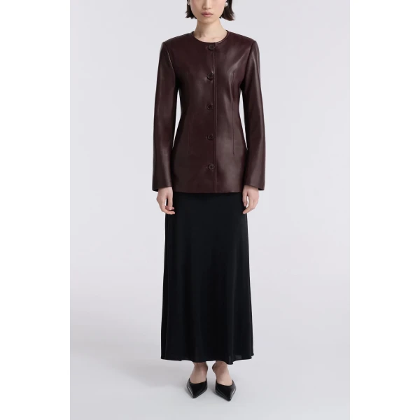 Nour Hammour Jackets Color | Maud Chic Leather Blazer luxury leather Jackets from Luxury Shoes 