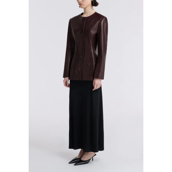 Nour Hammour Jackets Color | Maud Chic Leather Blazer luxury leather Jackets from Luxury Shoes 