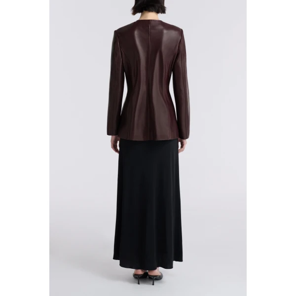 Nour Hammour Jackets Color | Maud Chic Leather Blazer luxury leather Jackets from Luxury Shoes 