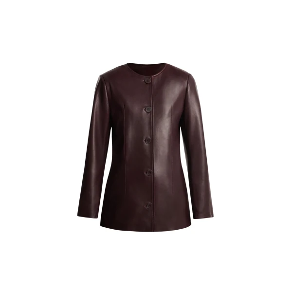 Nour Hammour Jackets Color | Maud Chic Leather Blazer luxury leather Jackets from Luxury Shoes 