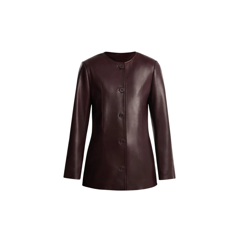 Nour Hammour Jackets Color | Maud Chic Leather Blazer luxury leather Jackets from Luxury Shoes 