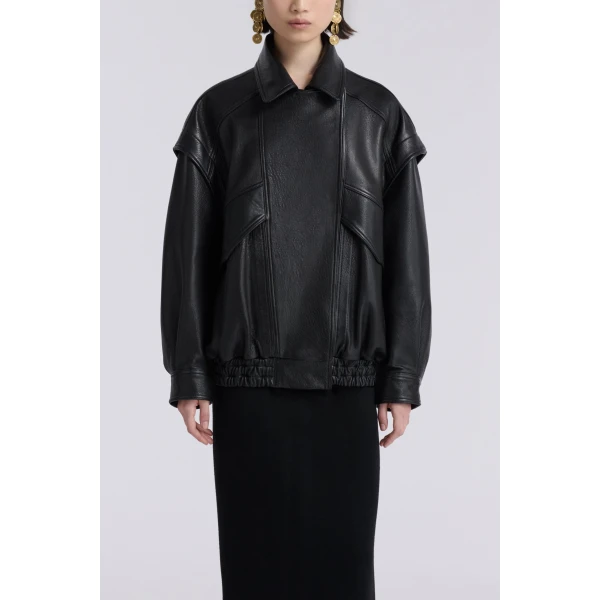 Nour Hammour Jackets Color | Micah Sumptuous Leather Bomber luxury leather Jackets from Luxury Shoes 