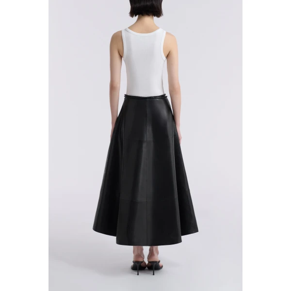Nour Hammour Skirts Color | Opera Sweeping Leather Skirt luxury leather Skirts from Luxury Shoes 