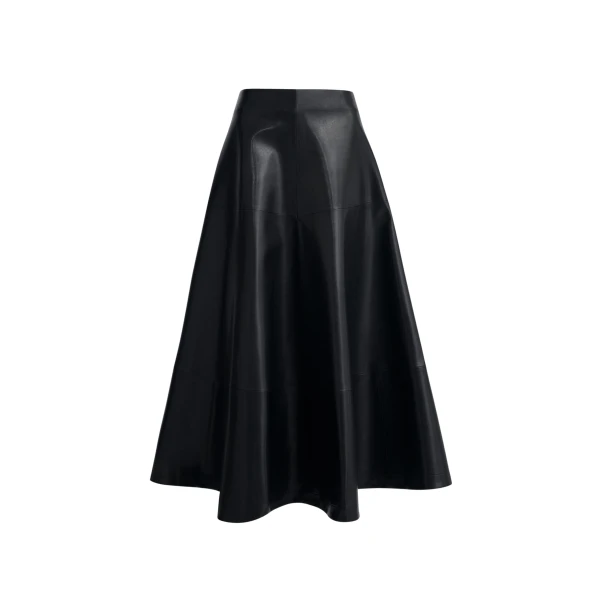 Nour Hammour Skirts Color | Opera Sweeping Leather Skirt luxury leather Skirts from Luxury Shoes 