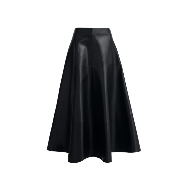 Nour Hammour Skirts Color | Opera Sweeping Leather Skirt luxury leather Skirts from Luxury Shoes 