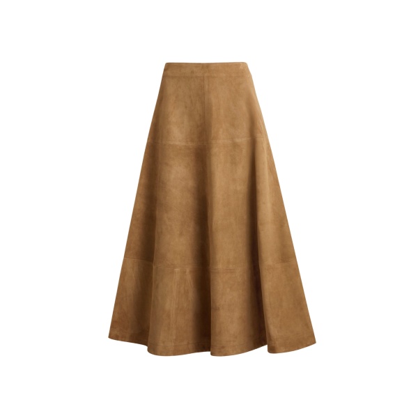 Nour Hammour Skirts Color | Opera Sweeping Suede Skirt luxury leather Skirts from Luxury Shoes 