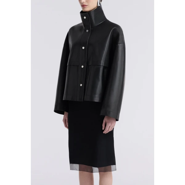 Nour Hammour Jackets Color | Park Soft Leather Jacket luxury leather Jackets from Luxury Shoes 