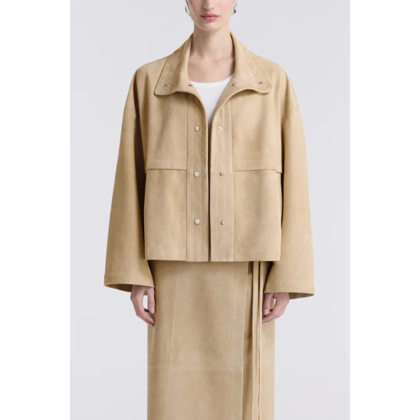 Nour Hammour Jackets Color | Park Soft Suede Jacket luxury leather Jackets from Luxury Shoes 
