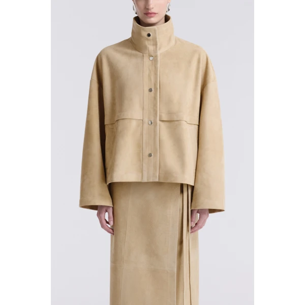 Nour Hammour Jackets Color | Park Soft Suede Jacket luxury leather Jackets from Luxury Shoes 