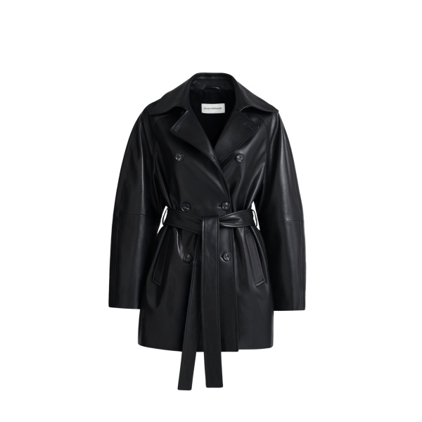 Nour Hammour Coats Color | Quinn Sublime Leather Trench luxury leather Coats from Luxury Shoes 