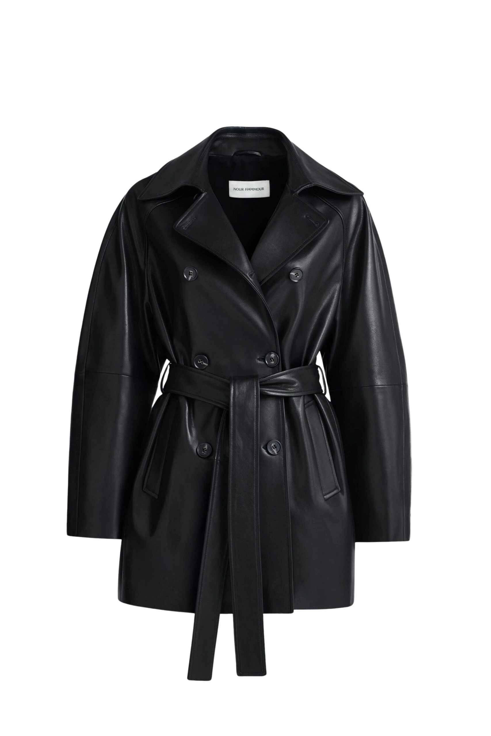Nour-Hammour-Quinn-Sublime-Leather-Trench-scaled31575_nobg Nour Hammour Coats Color | Quinn Sublime Leather Trench luxury leather Coats from Luxury Shoes