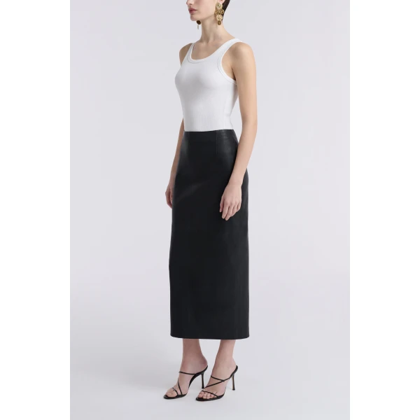 Nour Hammour Skirts Color | Slinky Stretch Leather Skirt luxury leather Skirts from Luxury Shoes 