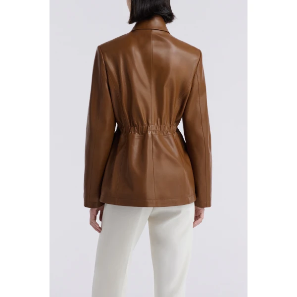 Nour Hammour Jackets Color | Wells Cinched Leather Jacket luxury leather Jackets from Luxury Shoes 