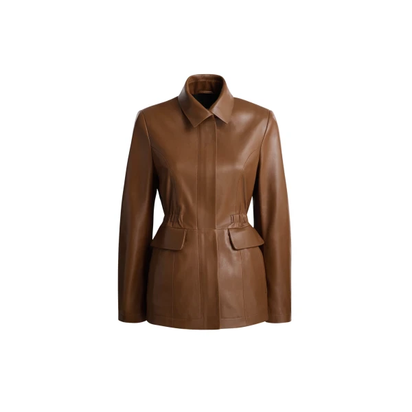 Nour Hammour Jackets Color | Wells Cinched Leather Jacket luxury leather Jackets from Luxury Shoes 
